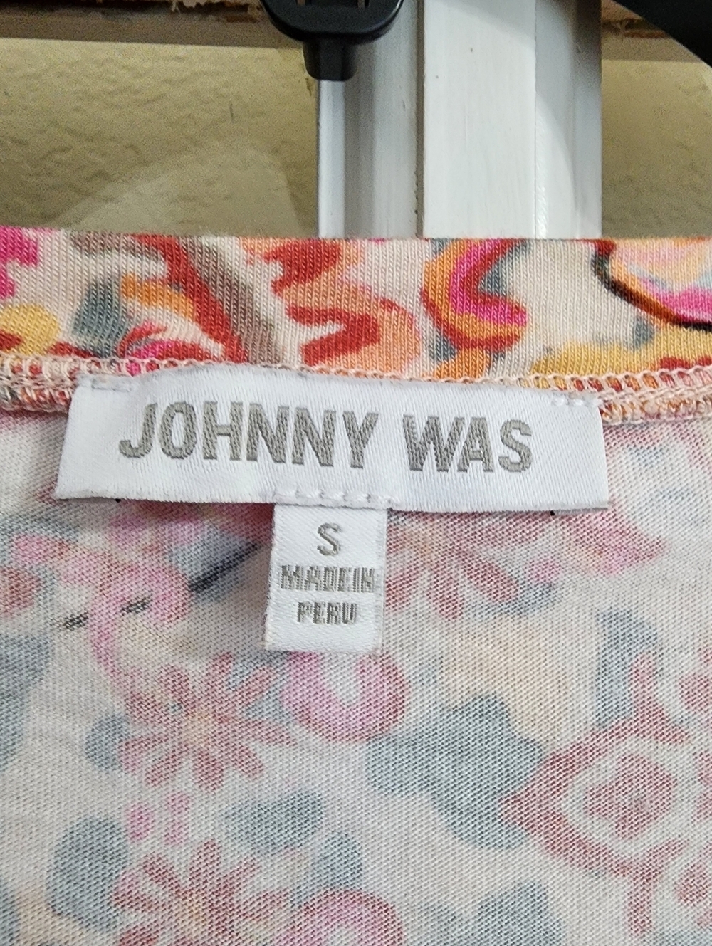 Johnny Was Pima Cotton Modal Floral Paisley Cap Sleeve Dress Tunic Sz S - Picture 8 of 9